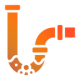 Orange Drain Cleaning Icon